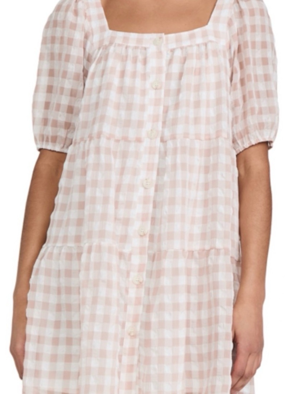 En Saison pink & White Gingham Sundress